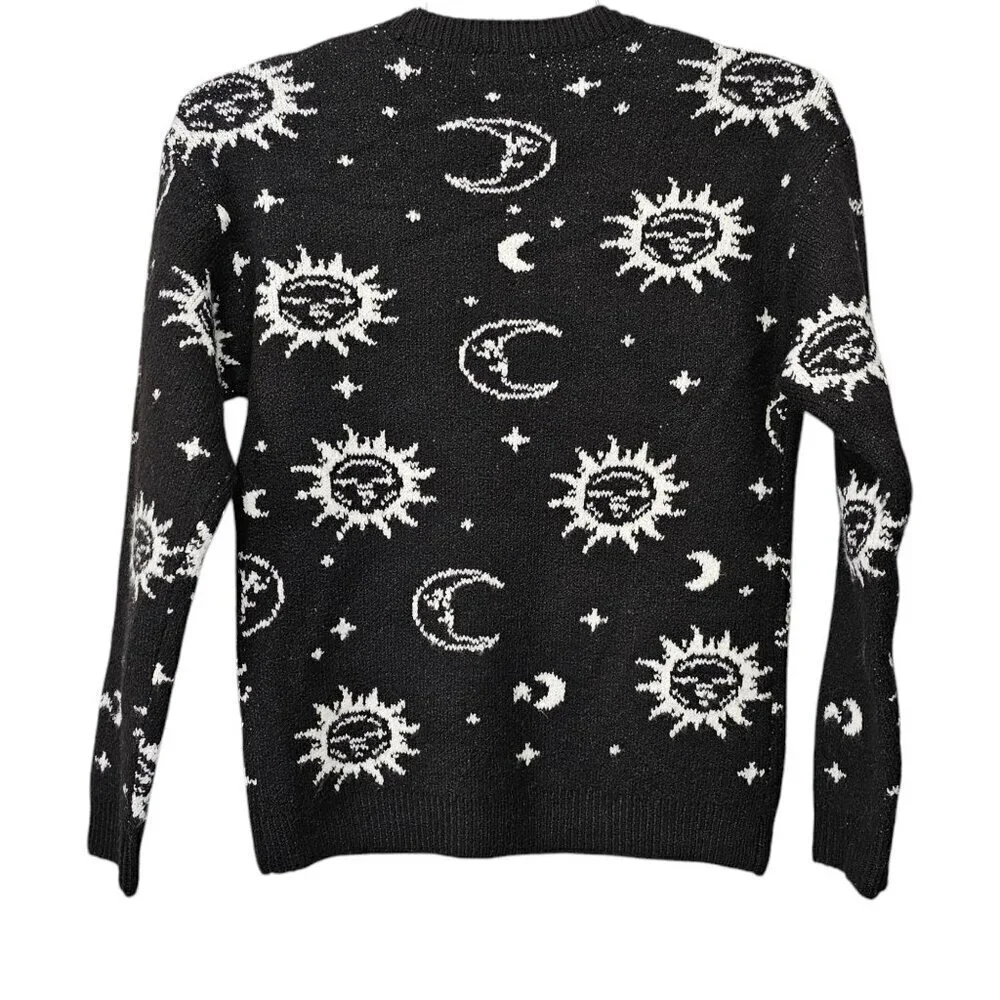 Eyeshadow Girls Sun And Moon New Black Knit Sweater